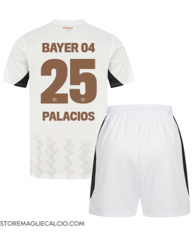 Bayer Leverkusen Exequiel Palacios #25 Maglia Gara Trasferta Repliche 2024-25 Bambino